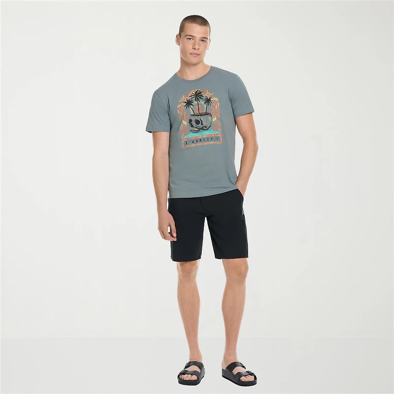 Hurley Mens Crew Neck Short Sleeve Regular Fit Graphic T-Shirt