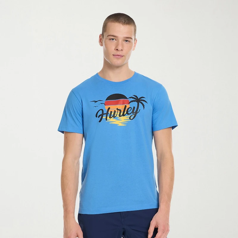 Hurley Mens Crew Neck Short Sleeve Regular Fit Graphic T-Shirt