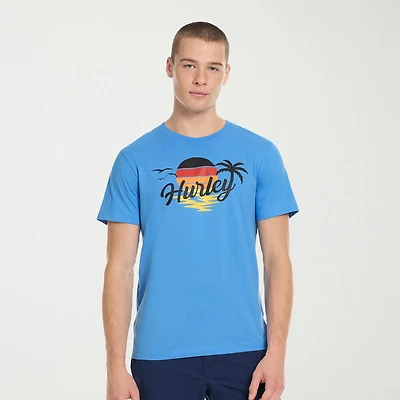 Hurley Mens Crew Neck Short Sleeve Regular Fit Graphic T-Shirt