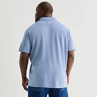 Stafford Johnny Collar Big and Tall Mens Regular Fit Short Sleeve Polo Shirt