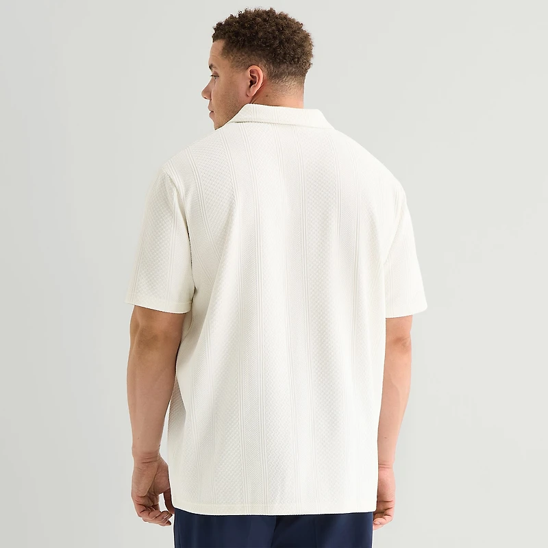 J. Ferrar Johnny Collar Big and Tall Mens Regular Fit Short Sleeve Polo Shirt