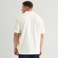 J. Ferrar Johnny Collar Big and Tall Mens Regular Fit Short Sleeve Polo Shirt