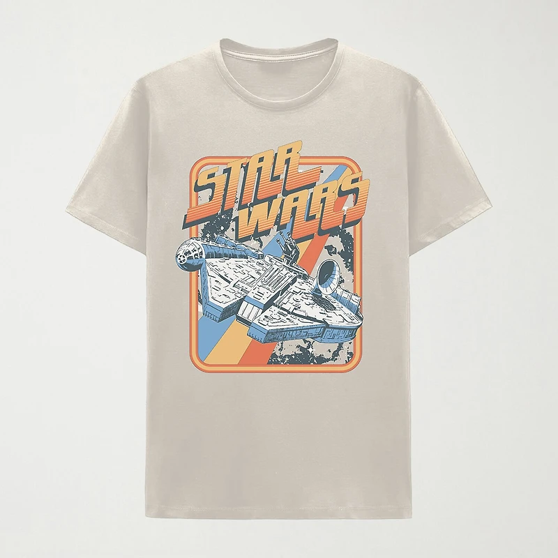Mens Crew Neck Short Sleeve Classic Fit Star Wars Big and Tall Graphic T-Shirt