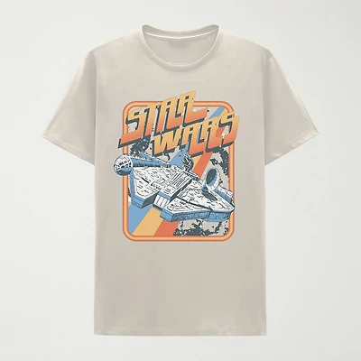 Mens Crew Neck Short Sleeve Classic Fit Star Wars Big and Tall Graphic T-Shirt
