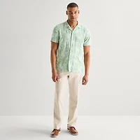 J. Ferrar Floral Mens Short Sleeve Camp Shirt