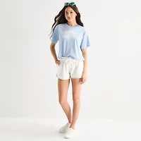Arizona Womens Juniors Round Neck Short Sleeve Boxy Fit Graphic T-Shirt
