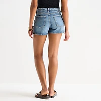 Arizona Womens 1/2" High Rise Juniors Denim Short