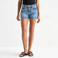 Arizona Womens 1/2" High Rise Juniors Denim Short