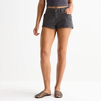 Arizona Womens 1 1/2" Low Rise Juniors Stretch Fabric Chino Short