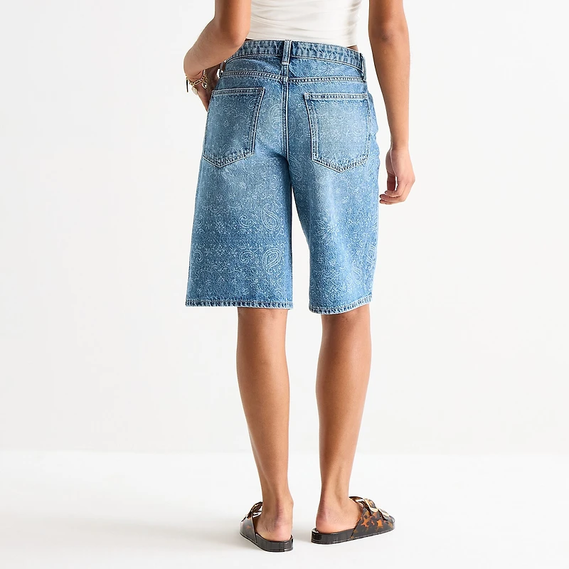 Arizona Womens 12 1/4" Low Rise Juniors Denim Short