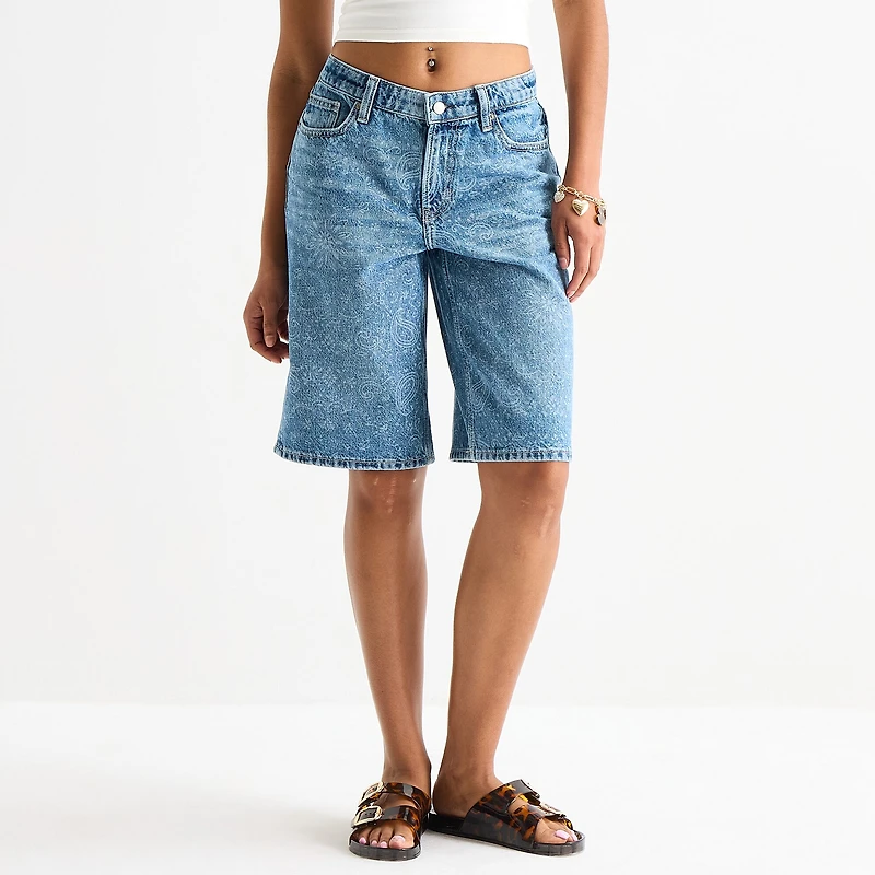 Arizona Womens 12 1/4" Low Rise Juniors Denim Short