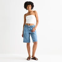Arizona Womens 12 1/4" Low Rise Juniors Denim Short