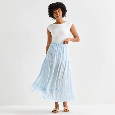Arizona Womens Juniors Mid Rise Maxi Skirt