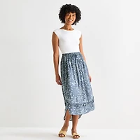 Arizona Womens Juniors Mid Rise Maxi Skirt