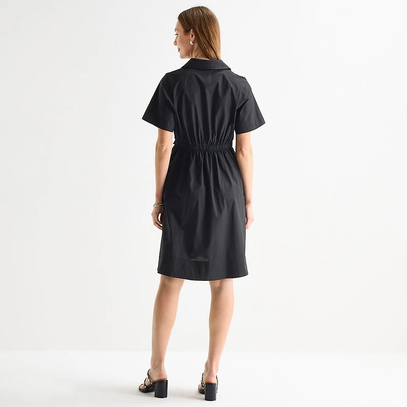 Liz Claiborne Womens Short Sleeve Shirt Dress
