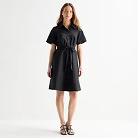 Liz Claiborne Womens Short Sleeve Shirt Dress