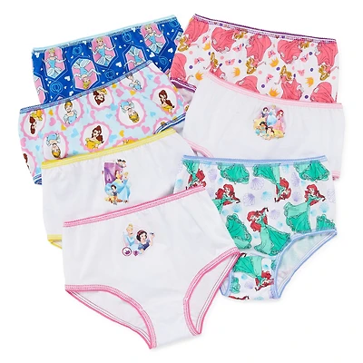 Toddler Girls Princess 7 Pack Brief Panty Tgup7091.