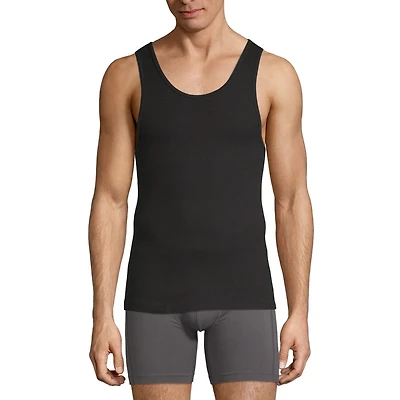 Stafford Dry + Cool Mens Round Neck Sleeveless Quick 4 Pack Tank