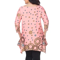 White Mark Plus Erie Womens Scoop Neck 3/4 Sleeve Tunic Top