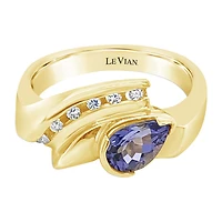 Le Vian® Grand Sample Sale™ Ring featuring 1/2 CT. Blueberry Tanzanite® 1/6 CT. set in 14K Honey Gold™
