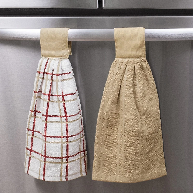 Ritz 2-pc. Solid and Multi Kitchen Tie Towel Set