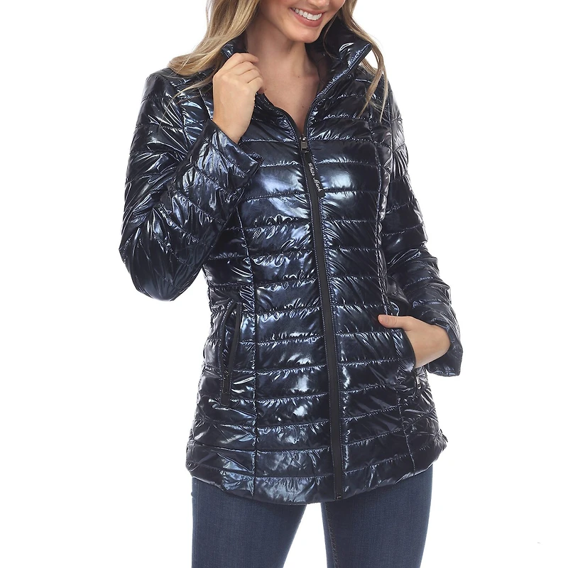 White Mark Womens Water Resistant Puffer Jacket