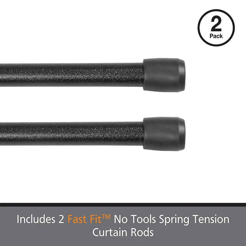 Kenney Fast Fit No Tools 2 Pack 7/16 Tension Curtain Rod