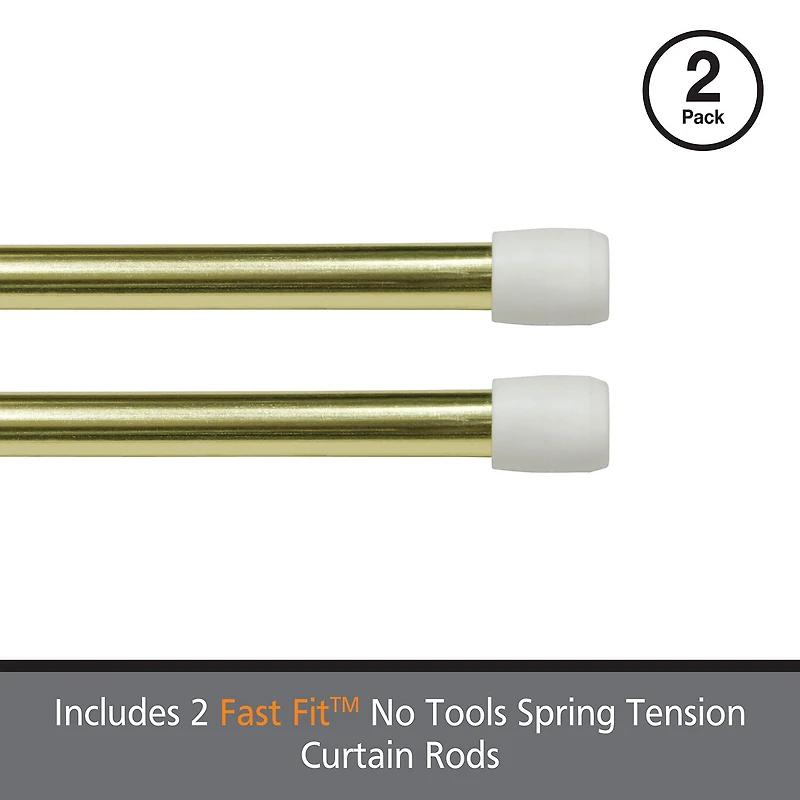 Kenney Fast Fit No Tools Pack 7/16 Tension Curtain Rod