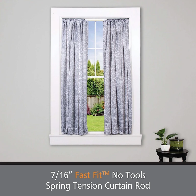 Kenney Fast Fit No Tools Pack 7/16 Tension Curtain Rod
