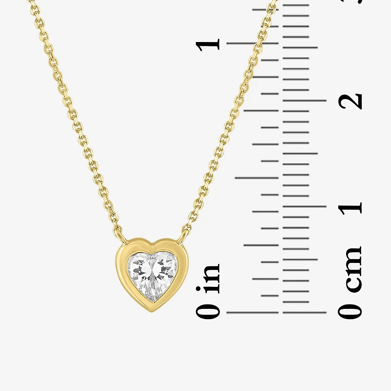 Diamond Addiction (G-H / Si2-I1) Womens 1/2 CT. T.W. Lab Grown White Diamond 10K Gold Heart 18 Inch Pendant Necklace