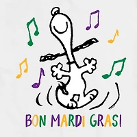 Mens Short Sleeve Peanuts Mardi Gras T-Shirt