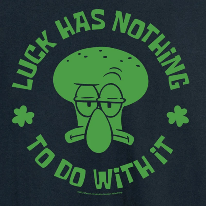 Mens Long Sleeve Spongebob St. Patrick's Day Graphic T-Shirt