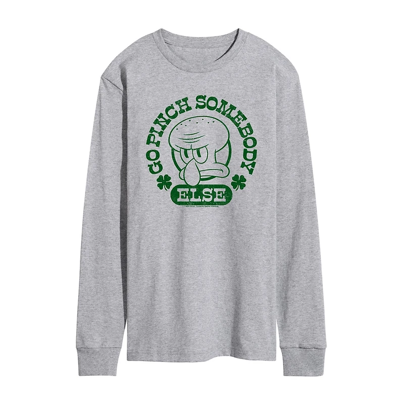 Mens Long Sleeve Spongebob St. Patrick's Day Graphic T-Shirt