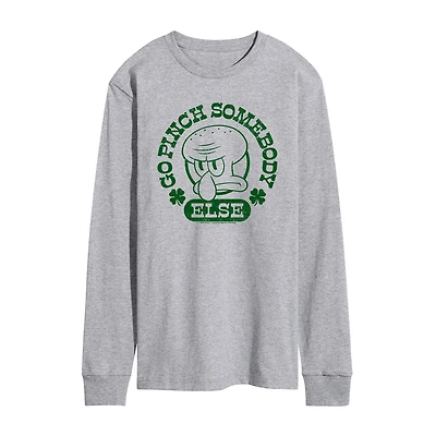 Mens Long Sleeve Spongebob St. Patrick's Day Graphic T-Shirt
