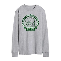 Mens Long Sleeve Spongebob St. Patrick's Day Graphic T-Shirt