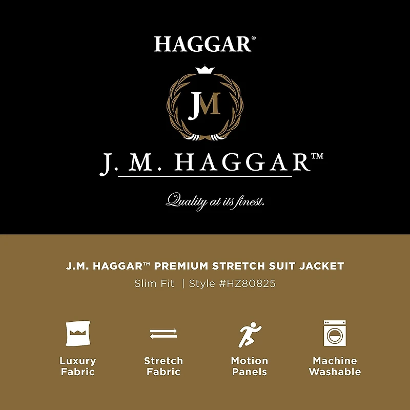 Haggar JMH 4 Way Stretch Houndstooth Mens Slim Fit Suit Jacket