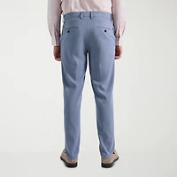 Haggar Smart Wash Tonal Plaid Mens Stretch Fabric Slim Fit Flat Front Suit Pant