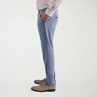 Haggar Smart Wash Tonal Plaid Mens Stretch Fabric Slim Fit Flat Front Suit Pant