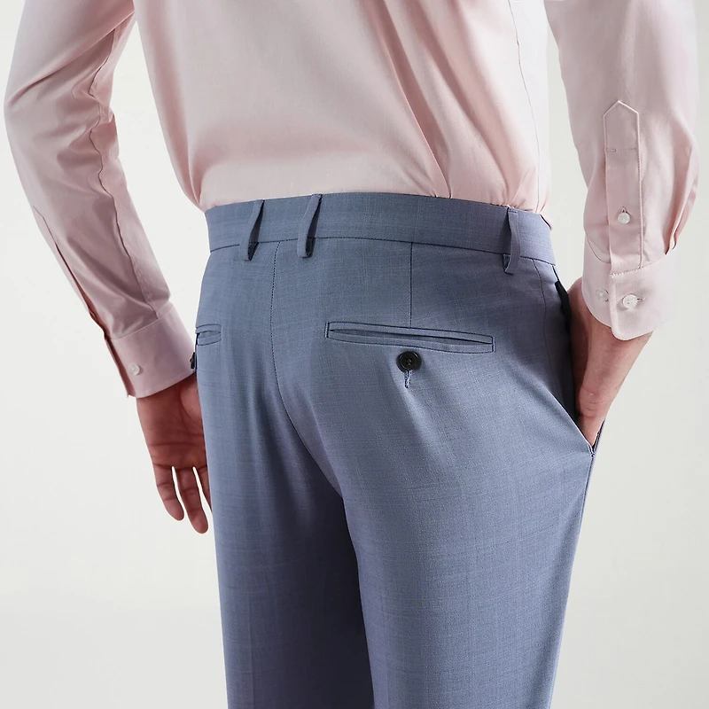 Haggar Smart Wash Tonal Plaid Mens Stretch Fabric Slim Fit Flat Front Suit Pant