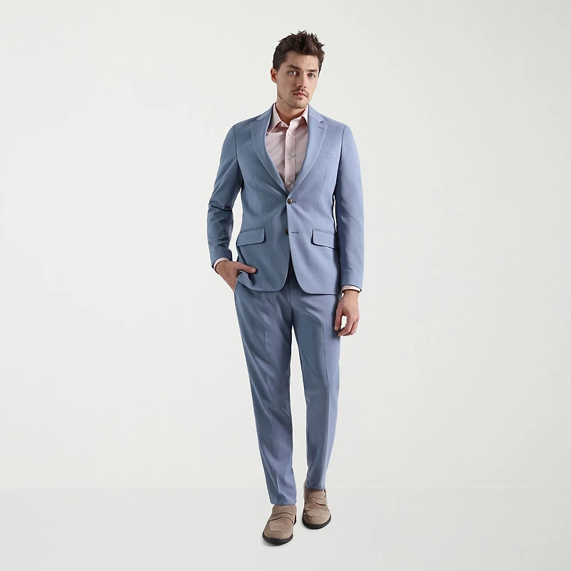 Haggar Smart Wash Tonal Plaid Mens Stretch Fabric Slim Fit Suit Jacket