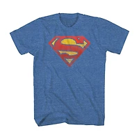 Mens Crew Neck Short Sleeve Regular Fit Superman Big and Tall Graphic T-Shirt