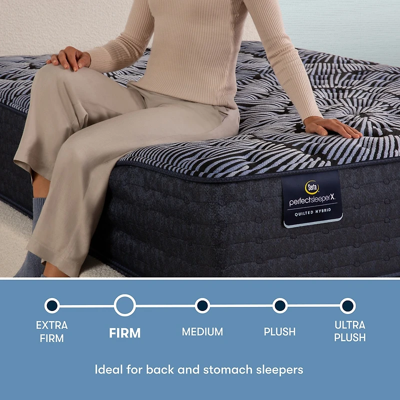Serta Quilted Perfect Sleeper X Hybrid Knox 13.5" Firm Tight Top - Mattress + Adjustable Base