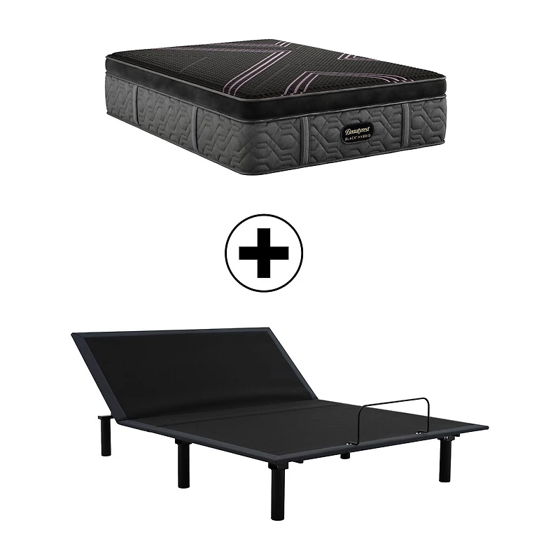 Beautyrest Black Series Two 16.25" Plush Pillow Top - Mattress + Adjustable Base