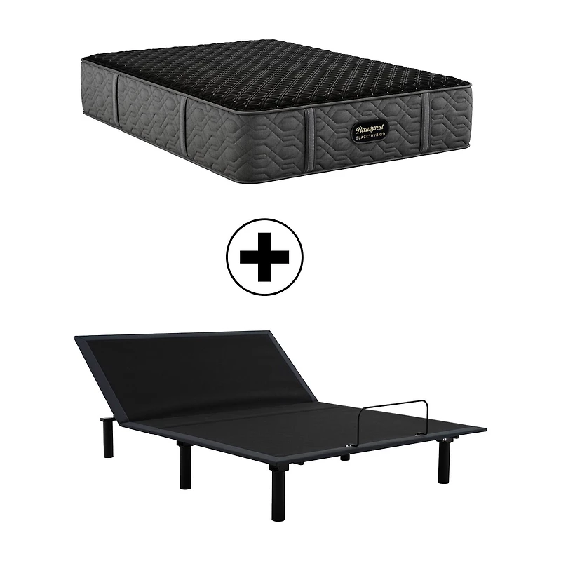 Beautyrest Black Series Three 15.25" Medium Tight Top - Mattress + Adjustable Base