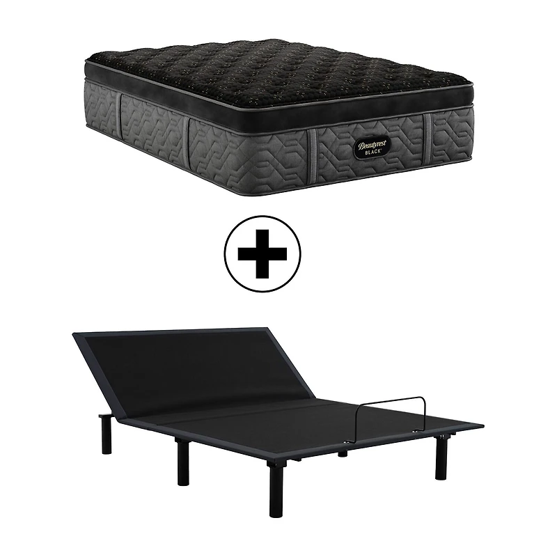 Beautyrest Black Series Four 17.25" Plush Summit Pillow Top - Mattress + Adjustable Base