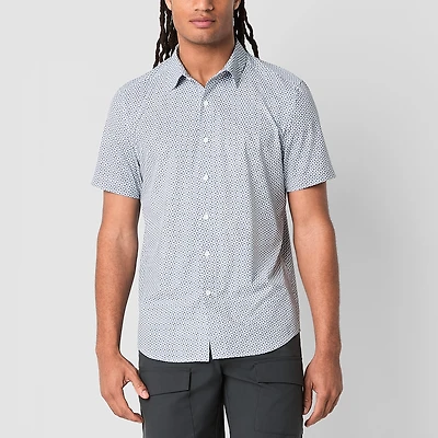 Stylus Mens Short Sleeve Regular Fit Button-Down Shirt
