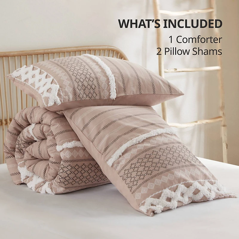 Ink+Ivy Imani Cotton Printed Comforter Set with Chenille