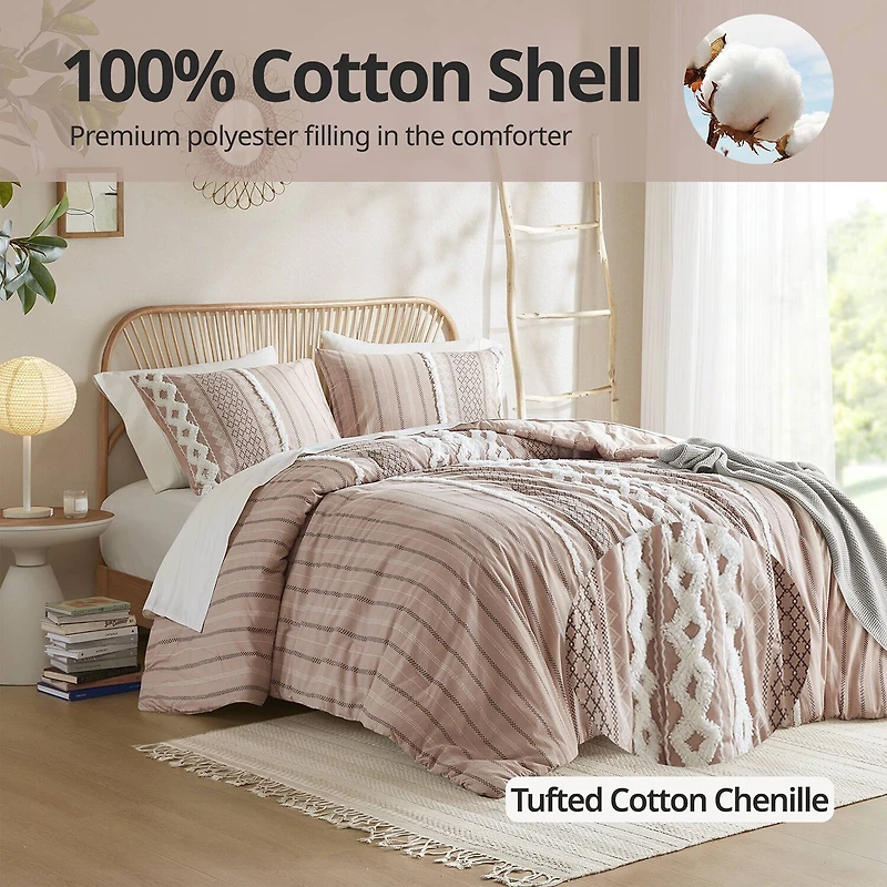 Ink+Ivy Imani Cotton Printed Comforter Set with Chenille