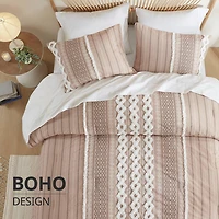 INK+IVY Imani 3pc Cotton Printed Duvet Cover Set w/ Chenille