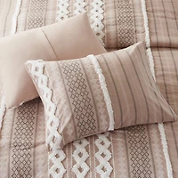 INK+IVY Imani 3pc Cotton Printed Duvet Cover Set w/ Chenille